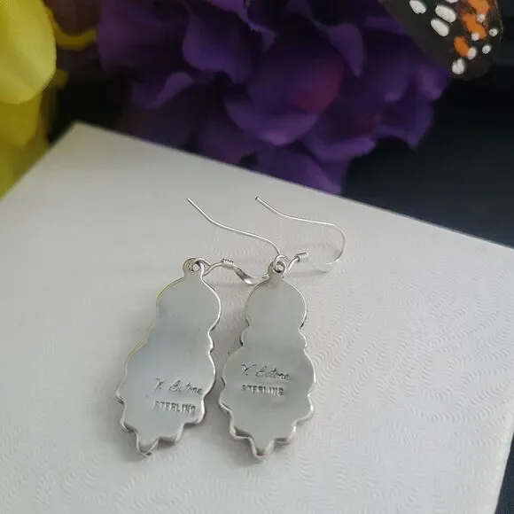 Turquoise & Sterling Silver Earrings - Verley Betone - Picture 2 of 8